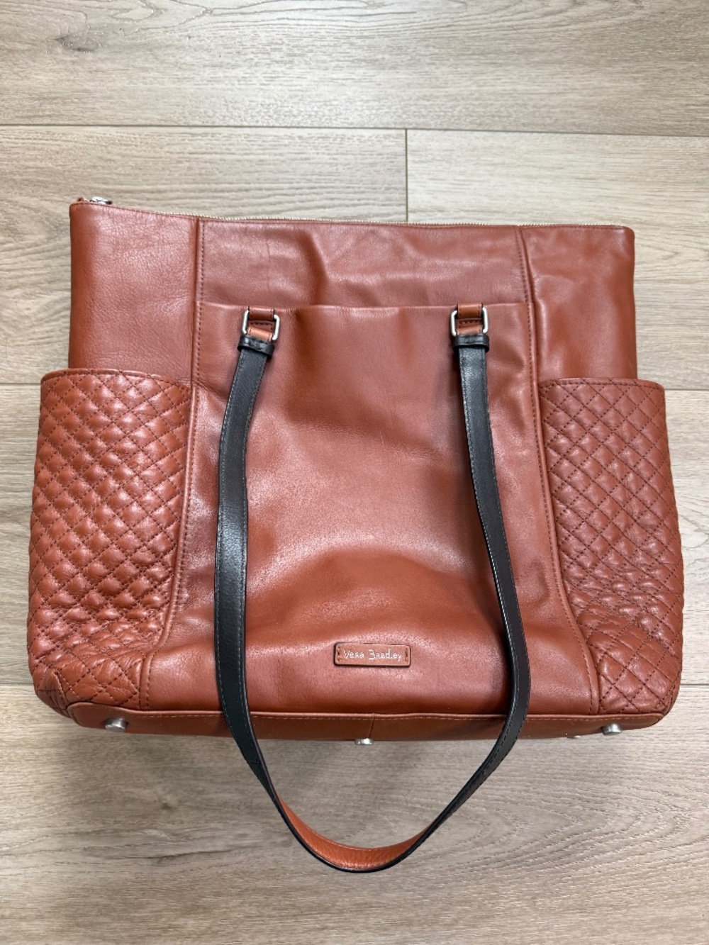 Vera Bradley Gallatin Canyon Tote Mesa Brown Leather Quilted Work Bag